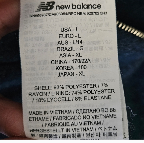 New Balance hoodie Large blue fleece sweatshirt - Picture 11 of 13